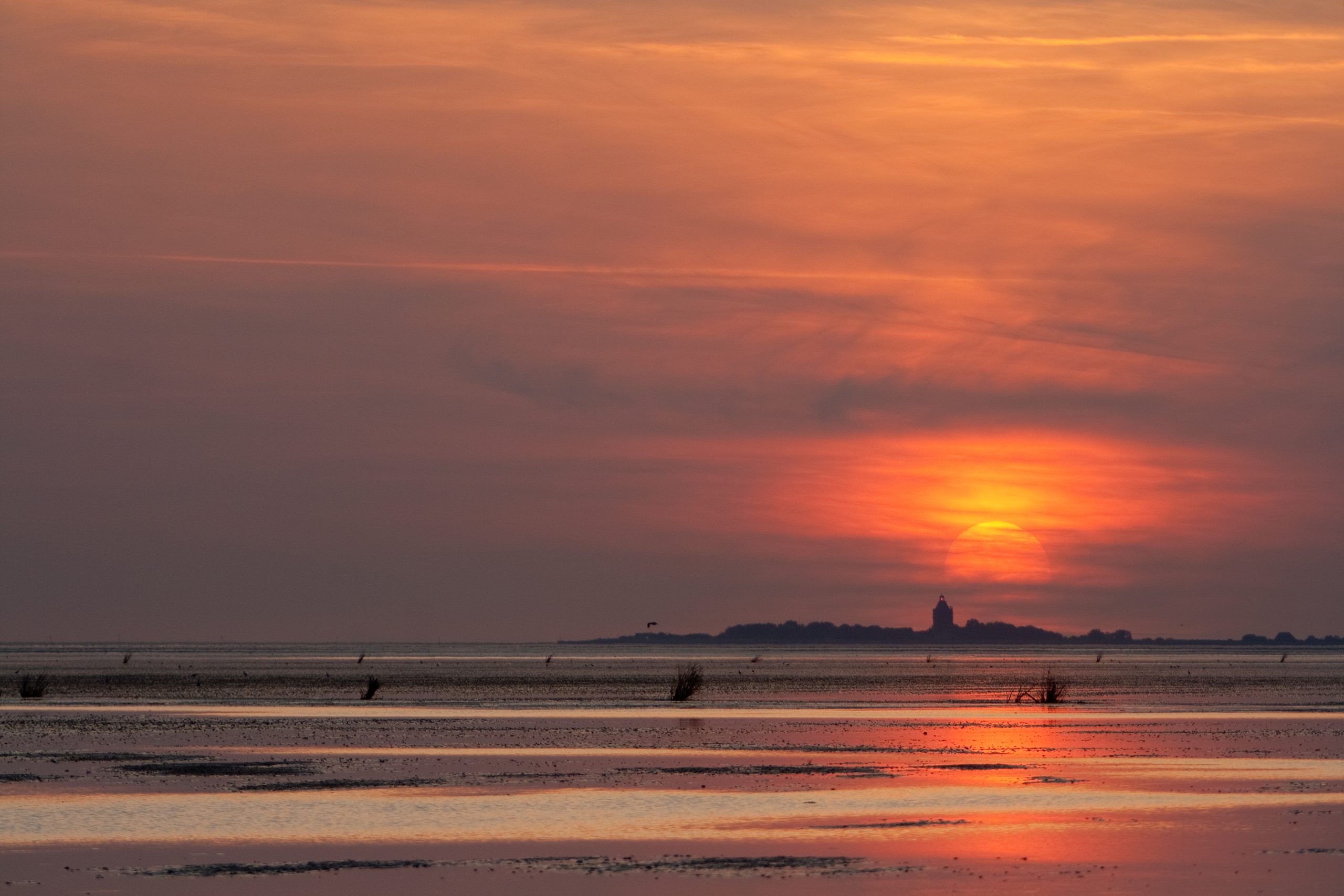 Summer,Sunset,At,The,Watt,Flat,With,Silhouette,Of,An