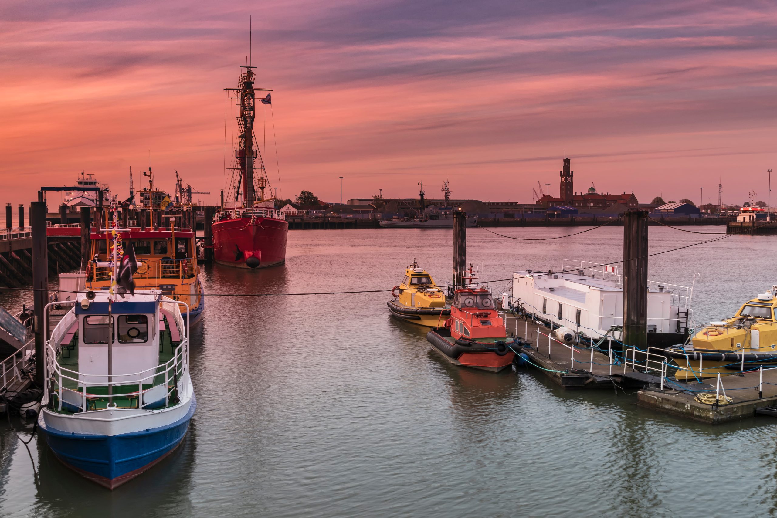 Cuxhaven,Harbor,In,Germany,At,The,North,Sea.,View,Of
